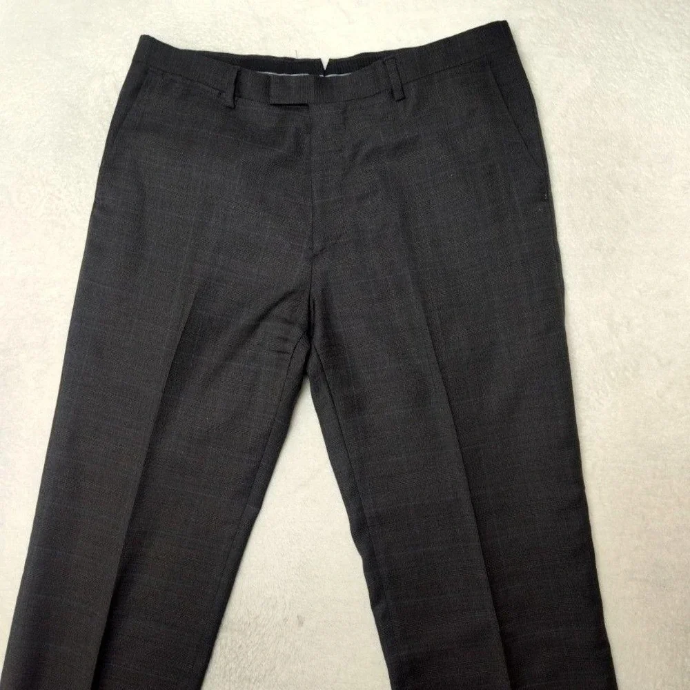 Banana Republic Pants Mens 34x34 Gray Plaid Wool Trabaldo Togna‎ Slim